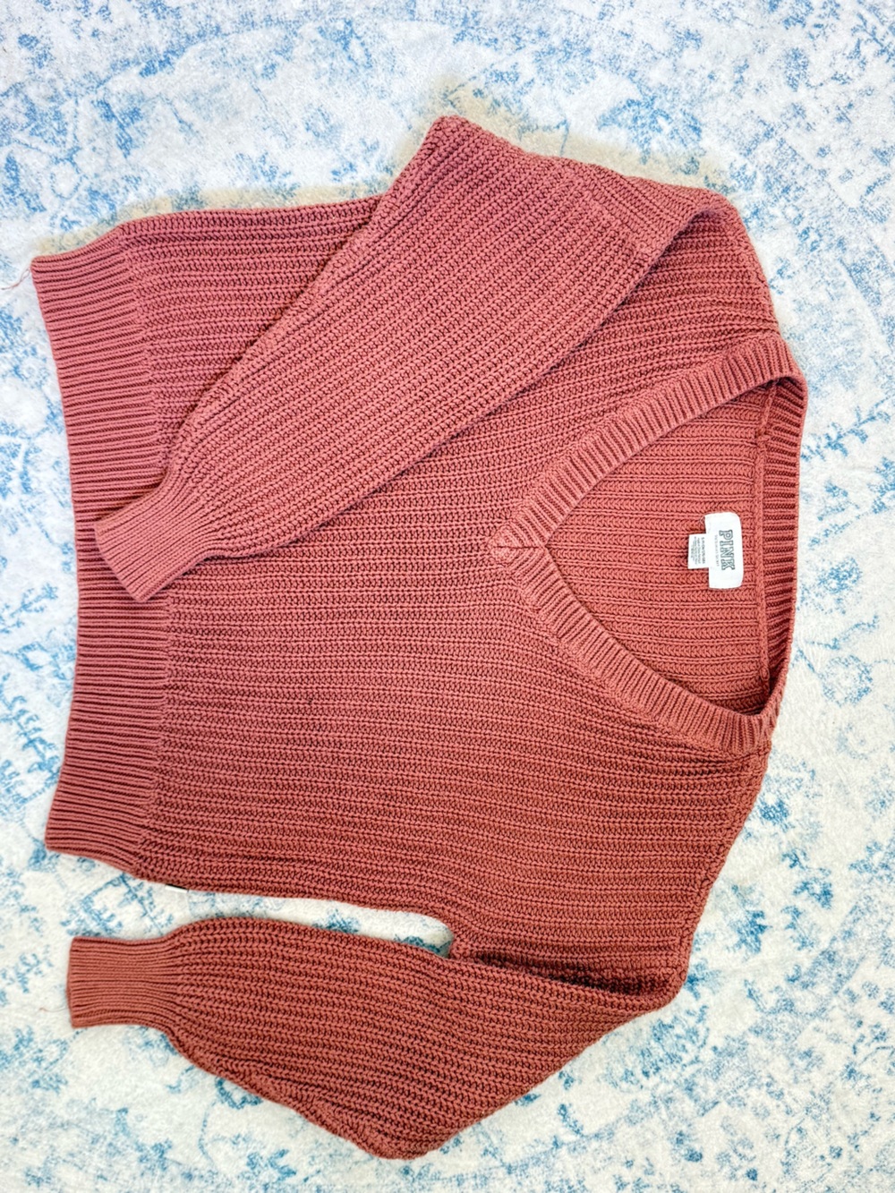 PINK Victoria's Secret Ribbed Off-Shoulder Sweater - Dusty Rose